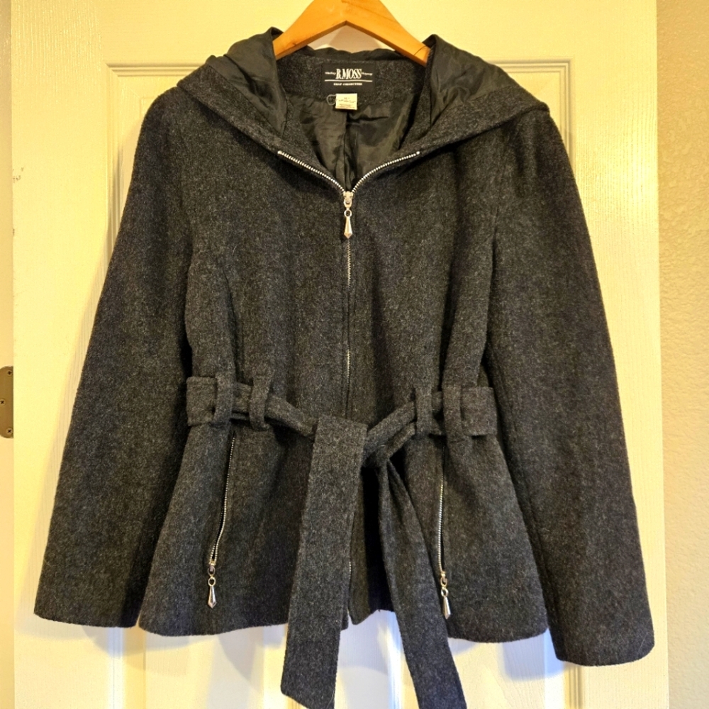 Charcoal Gray Short Peacoat